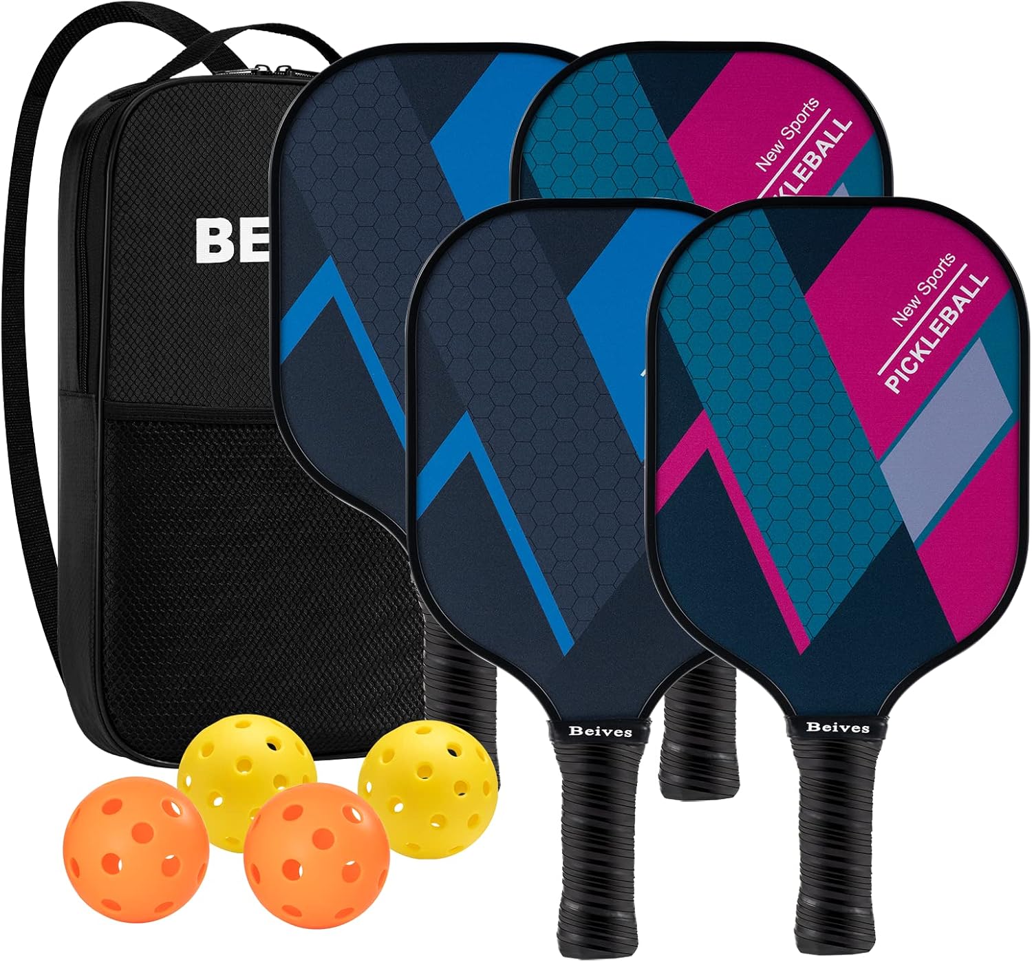 USAPA Fiberglass Pickleball Paddles Set of 4 for All Players
