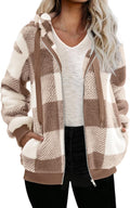 Nirovien Womens Sherpa Jacket Fuzzy Zip Up Hoodie - Cozy Oversized be