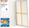 GOTIDEAL Stretched Canvases 24x36 in Set of 2 - Primed Cotton Panels
