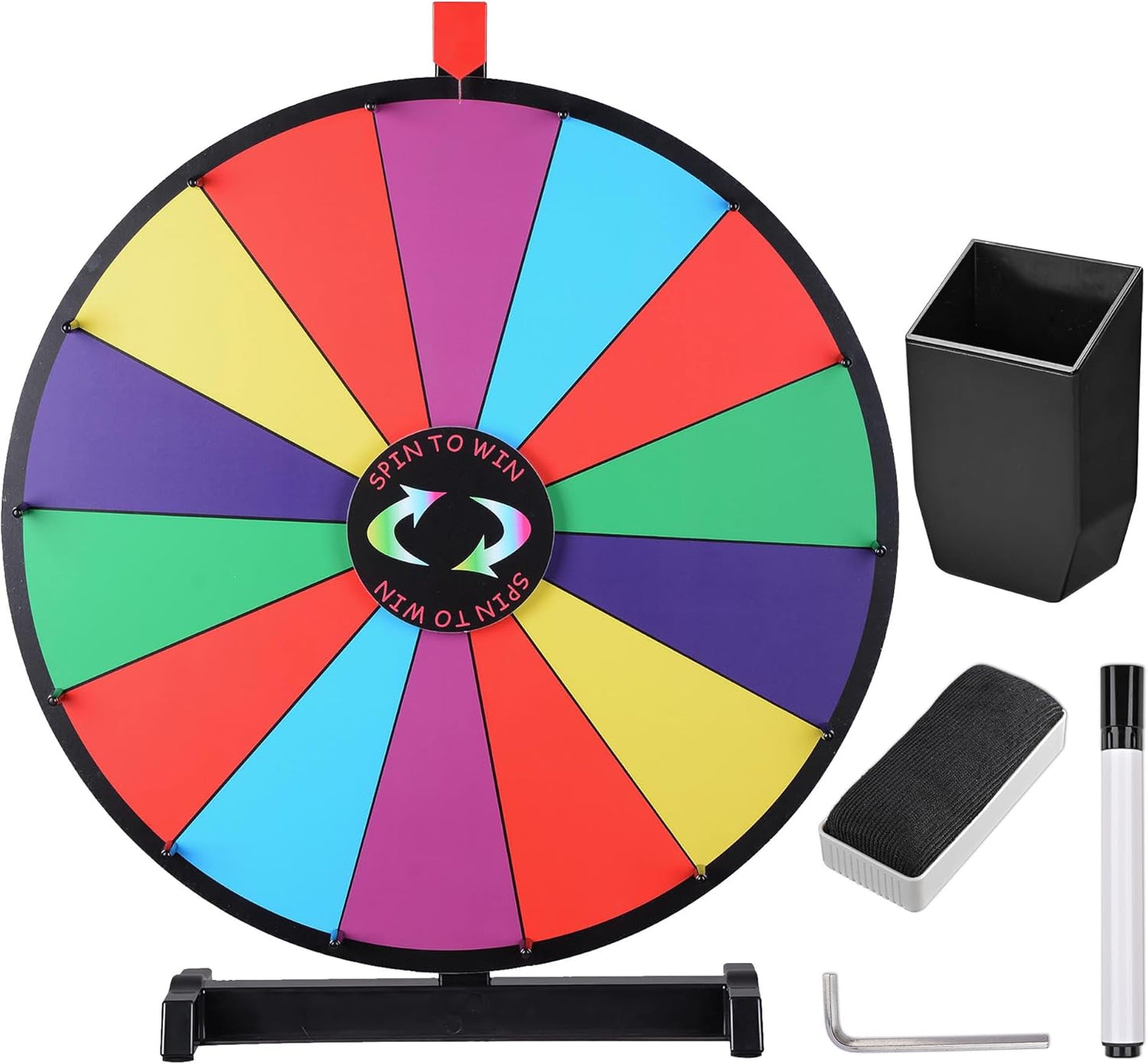 WinSpin 24in Heavy Duty Spinning Prize Wheel for Events & Games