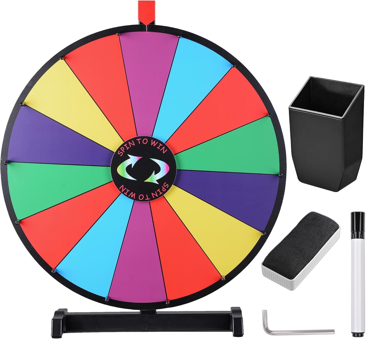 WinSpin 24in Heavy Duty Spinning Prize Wheel for Events & Games