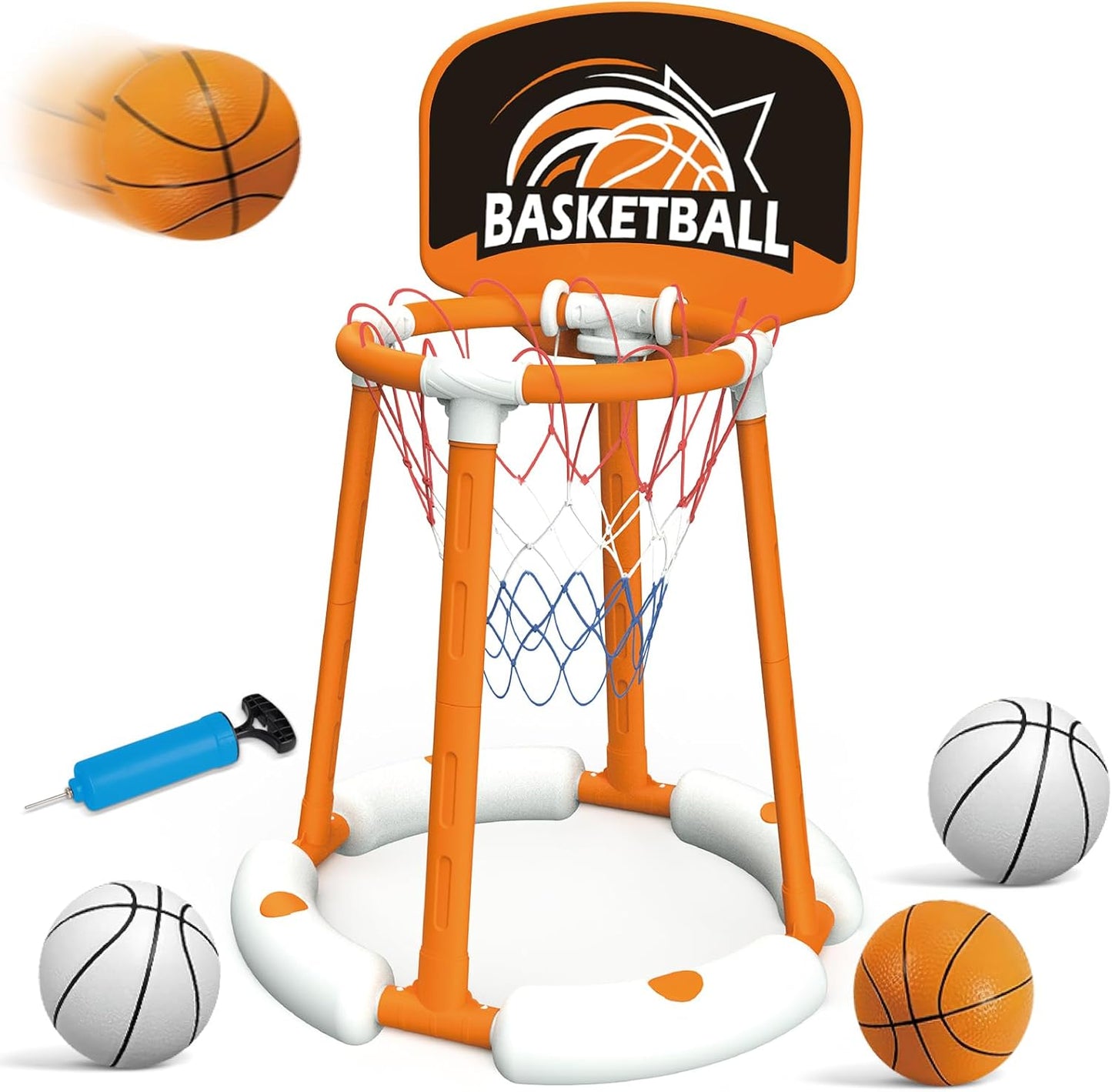 Floating Pool Basketball Hoop with Backboard for Fun Games