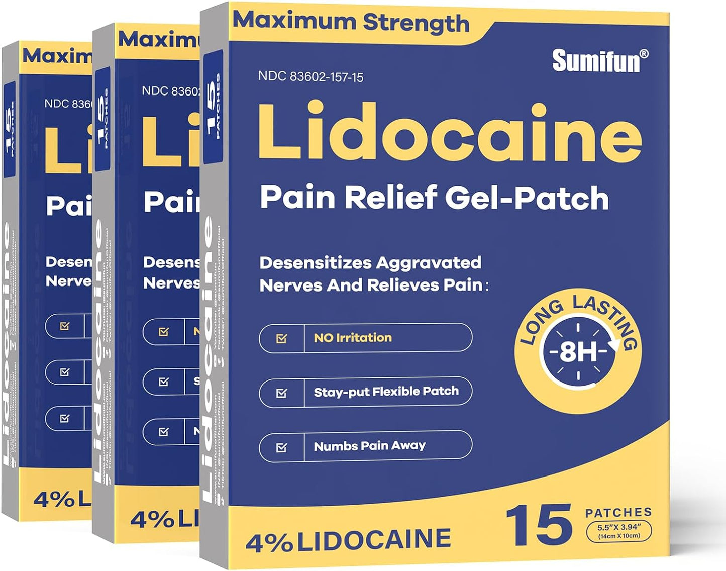 Sumifun 4% Lidocaine Pain Relief Patches for Fast Relief