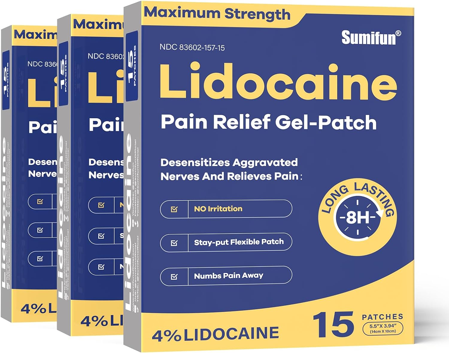 Sumifun 4% Lidocaine Pain Relief Patches for Fast Relief