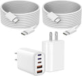 for iPhone 17 16 Charger 2Pack 50W Fast USB C Multiport - Dual Cube