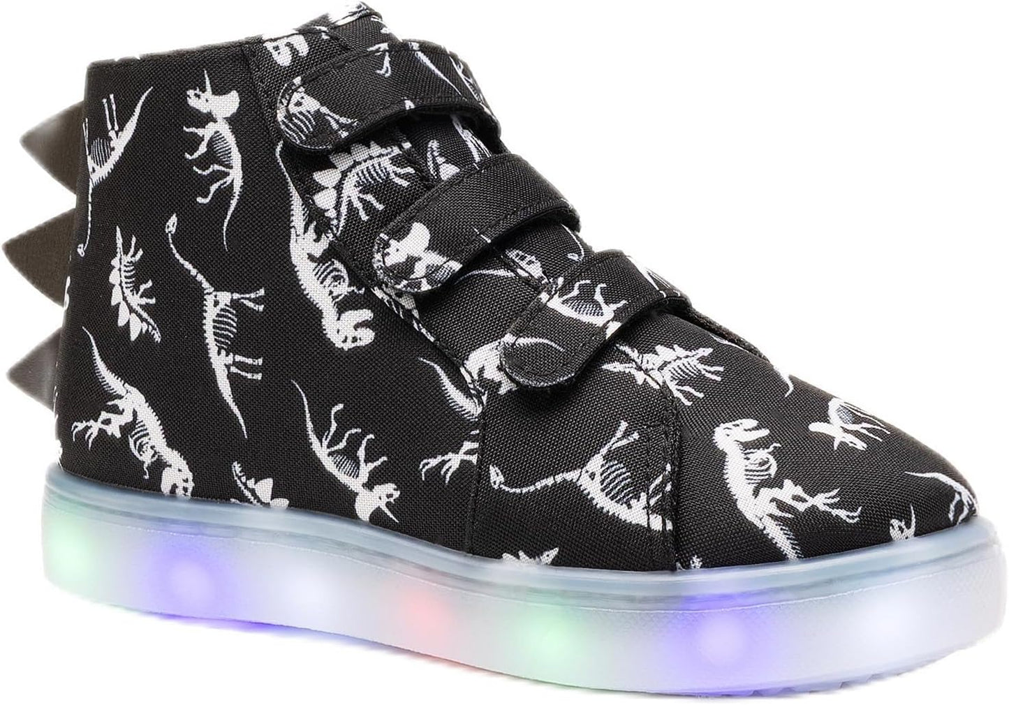 FabKids Boys Light Up Sneakers with Cute Dinosaur Design