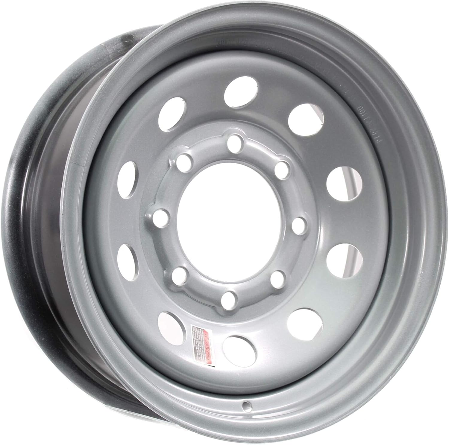 16 in Silver Mod Trailer Wheel 8 Lug for Heavy Duty Use
