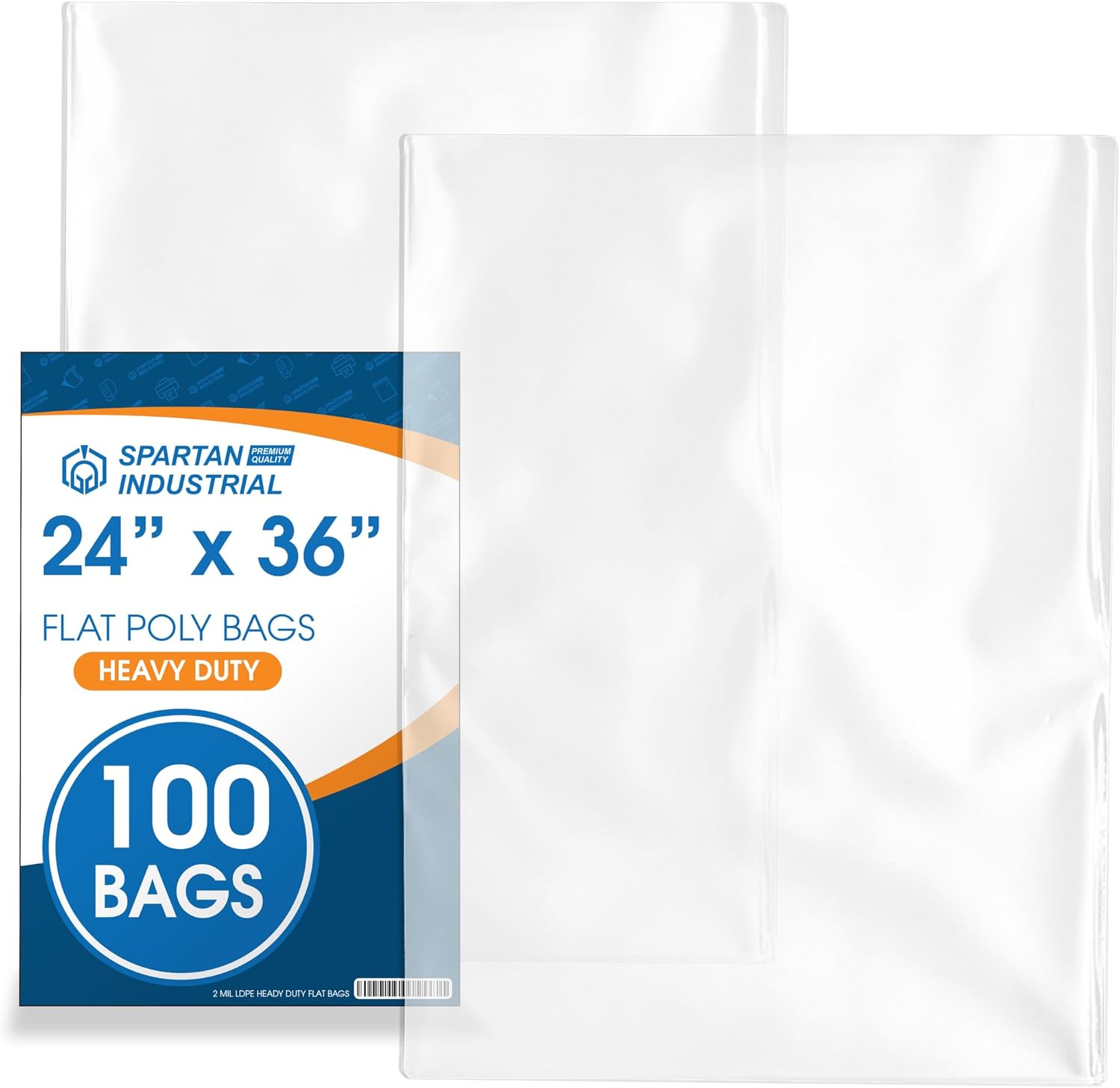 Spartan Industrial 24 X 36 Heavy Duty Clear Plastic Bags