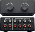 4-Port Bi-Directional RCA Audio Switcher - Simple 4 in/2 out Selector