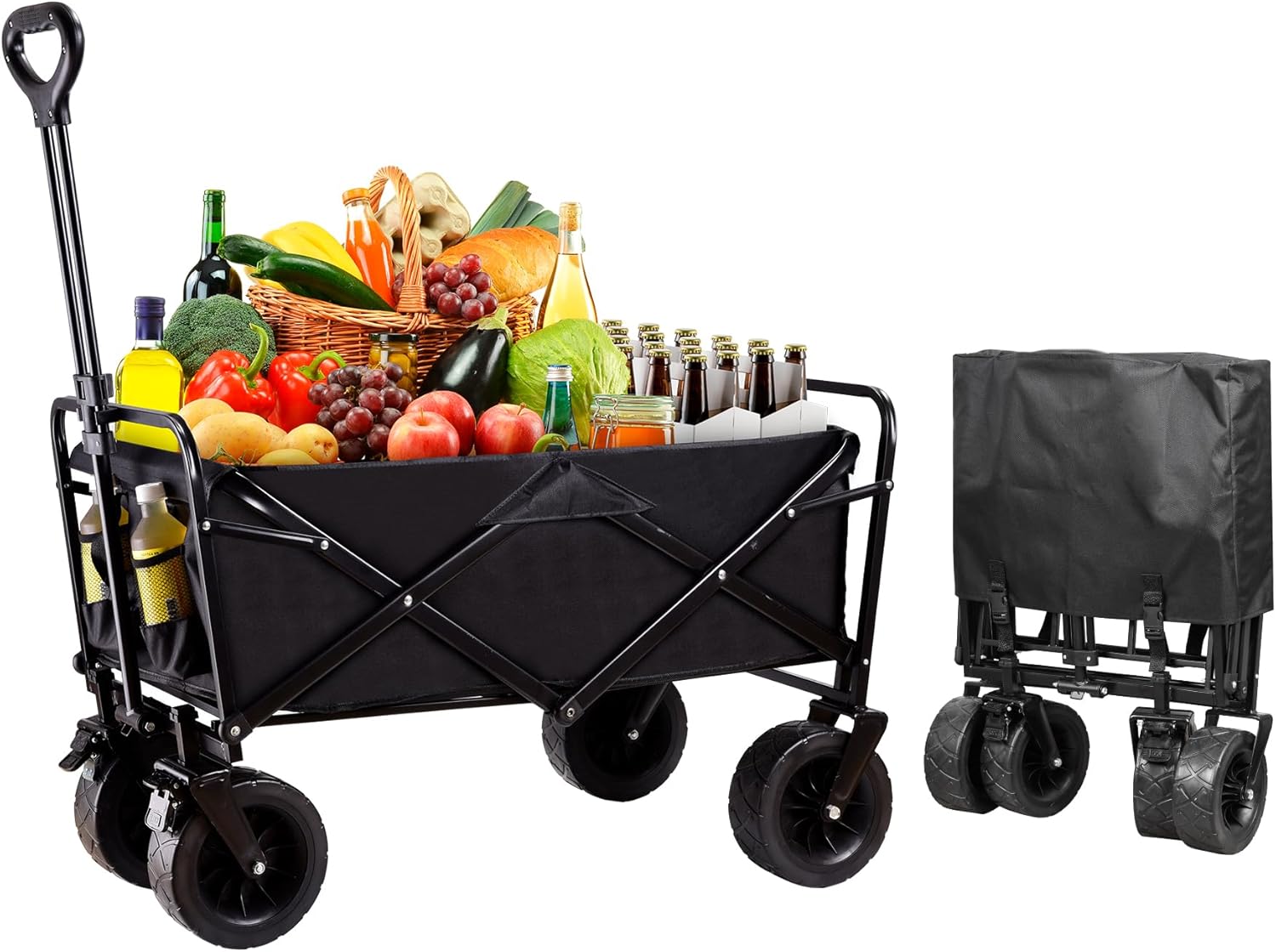 400lbs All-Terrain Foldable Wagon - Easy Transport Everywhere!