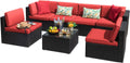 Devoko 7 Piece Outdoor Sectional Sofa Patio Furniture Set