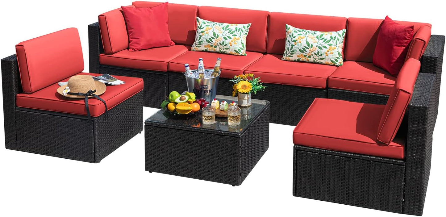 Devoko 7 Pieces Outdoor Sectional Sofa Set for Ultimate Comfort