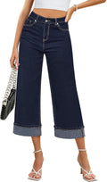 GRAPENT Wide Leg Jeans High Waisted Cropped Baggy Jeans - Flattering 5