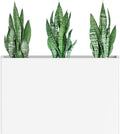 Galvanized Steel Planter 32in x 12in x 24in White - Removable Shelf