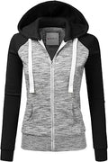 DOUBLJU Lightweight Thin Zip-Up Hoodie Jacket for Women (Style BNB4)