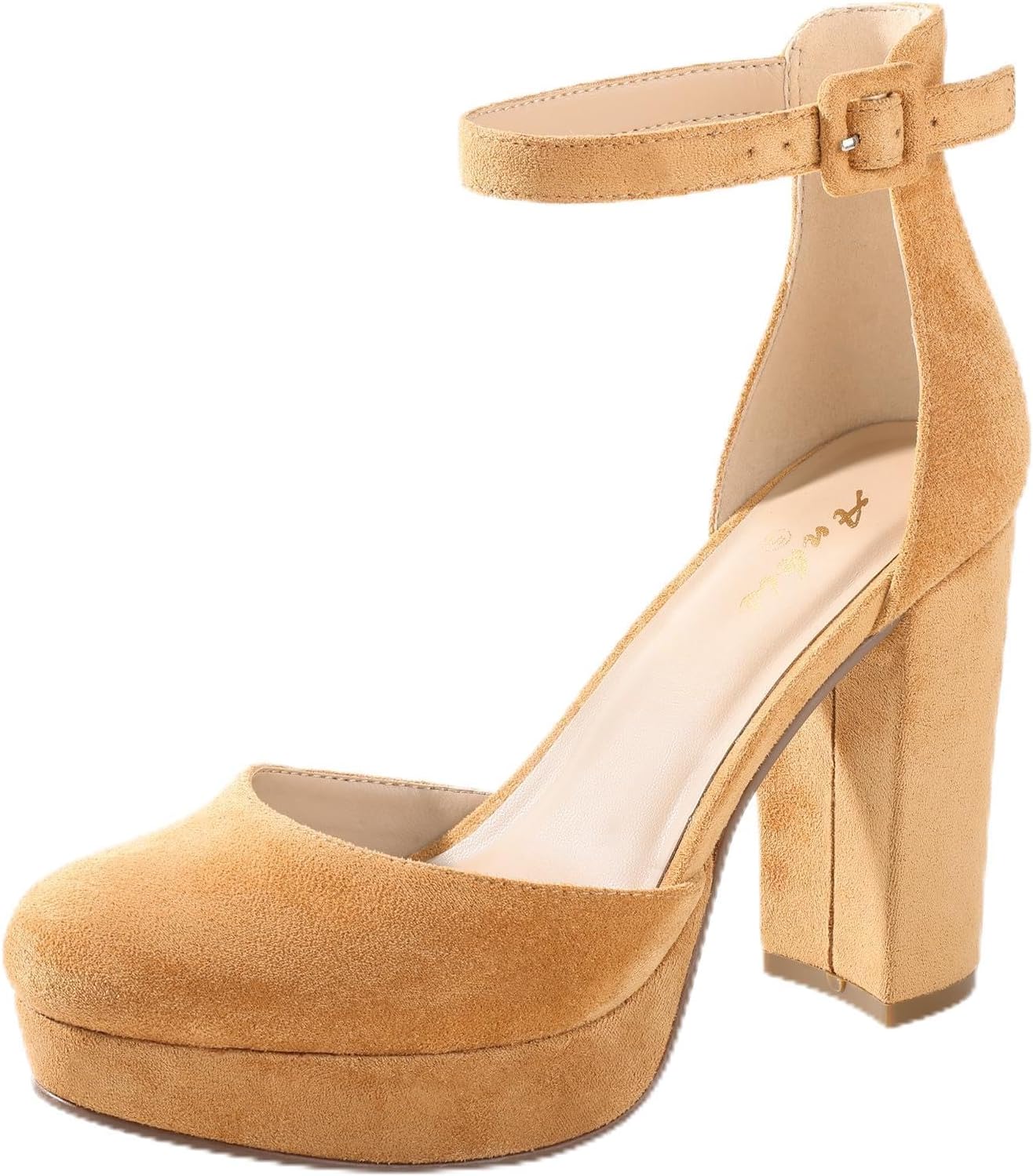 Ankis Black Platform Closed Toe Heels for Women - 4 Inch Style