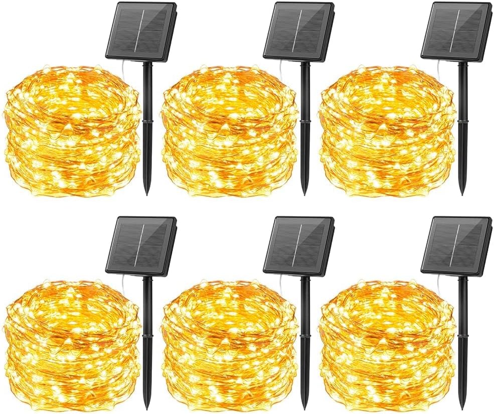 Minetom Solar String Lights for Outside - 198Ft 600 LED Set