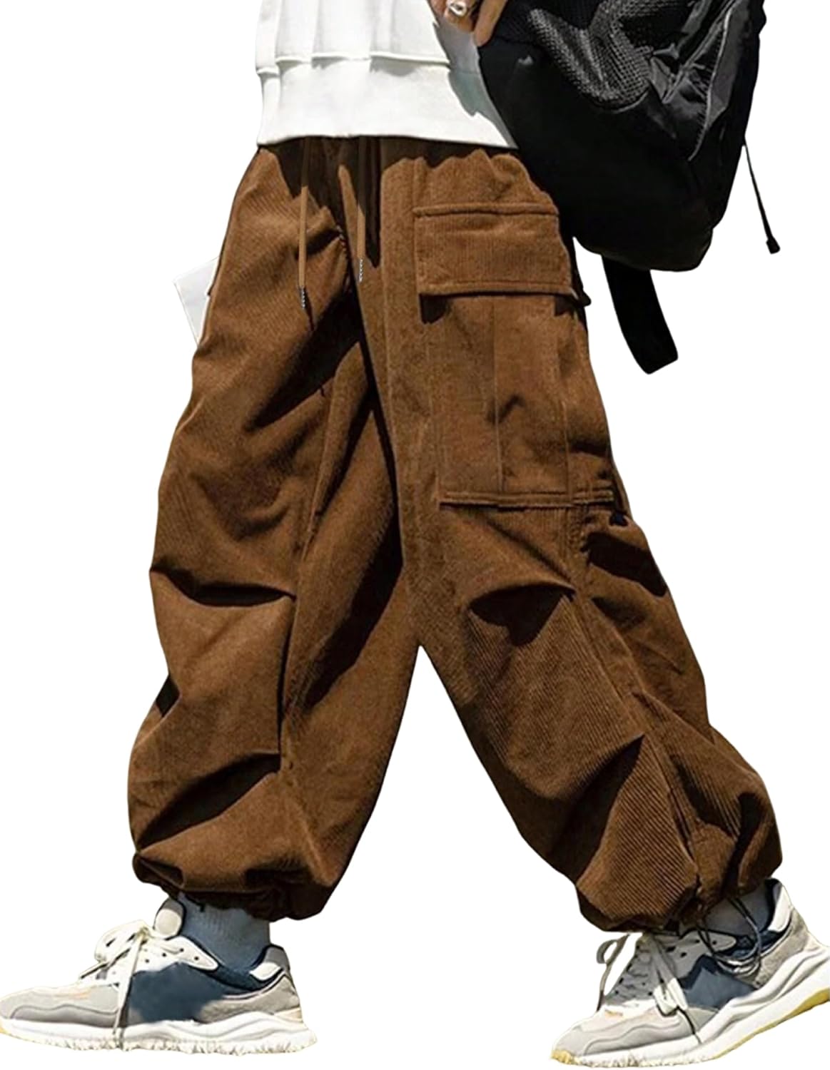 ZAFUL Flat Pocket Parachute Pants for Men Casual Baggy Cargo