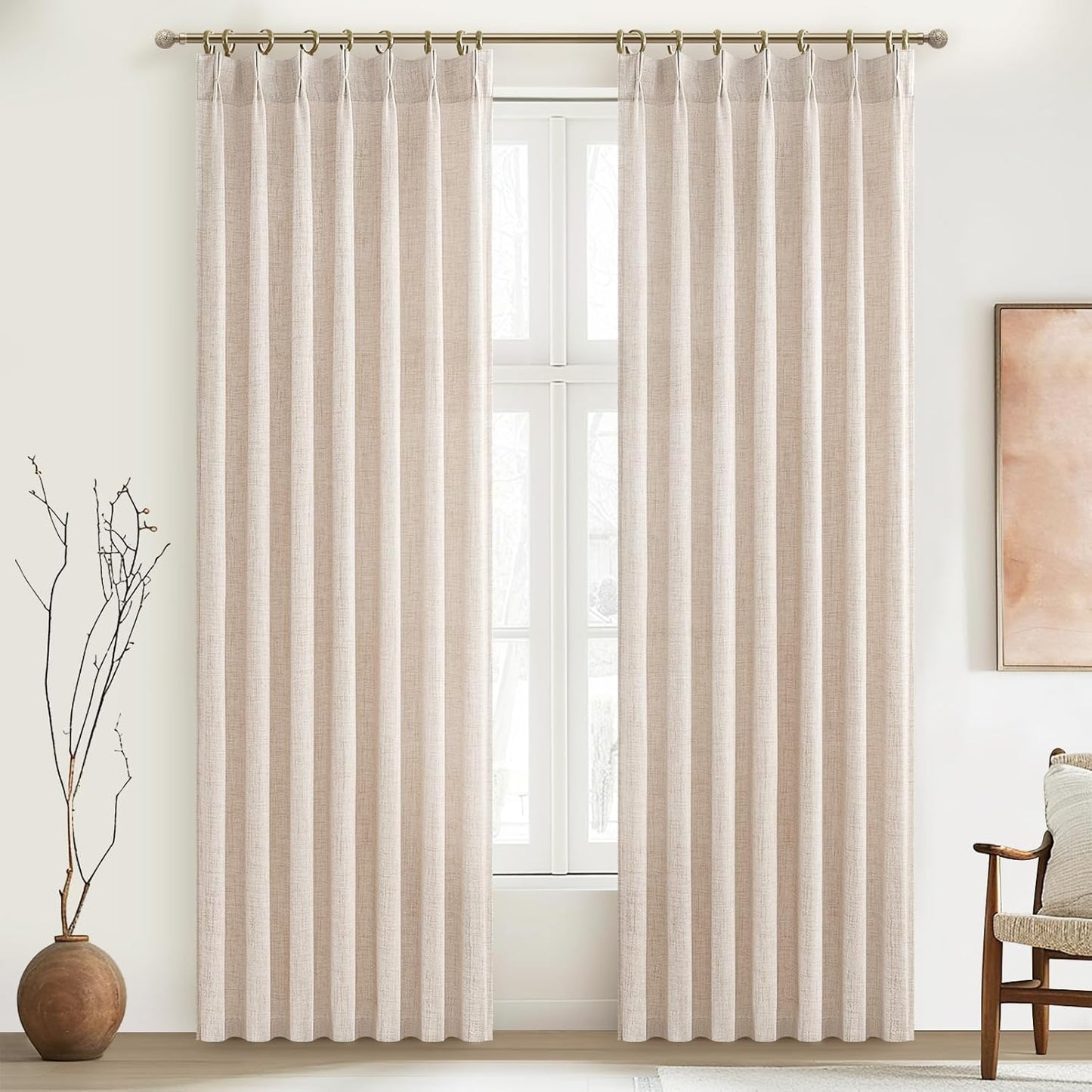 Textured Semi Sheer Burlap Curtains for Elegant Home Decor