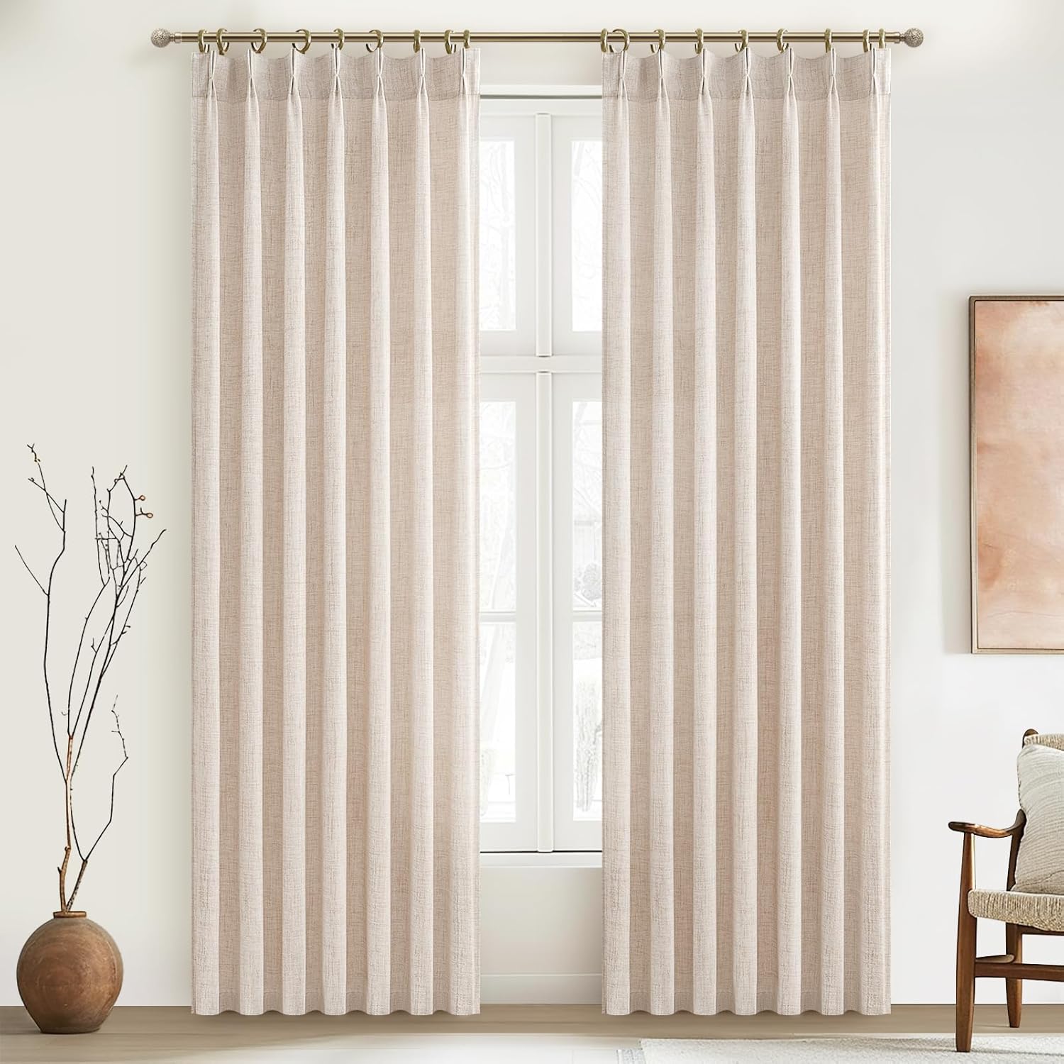 Textured Semi Sheer Burlap Curtains for Elegant Home Decor