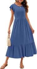 ZESICA Women's Summer Casual Dresses with Pockets and Flutter Sleeves