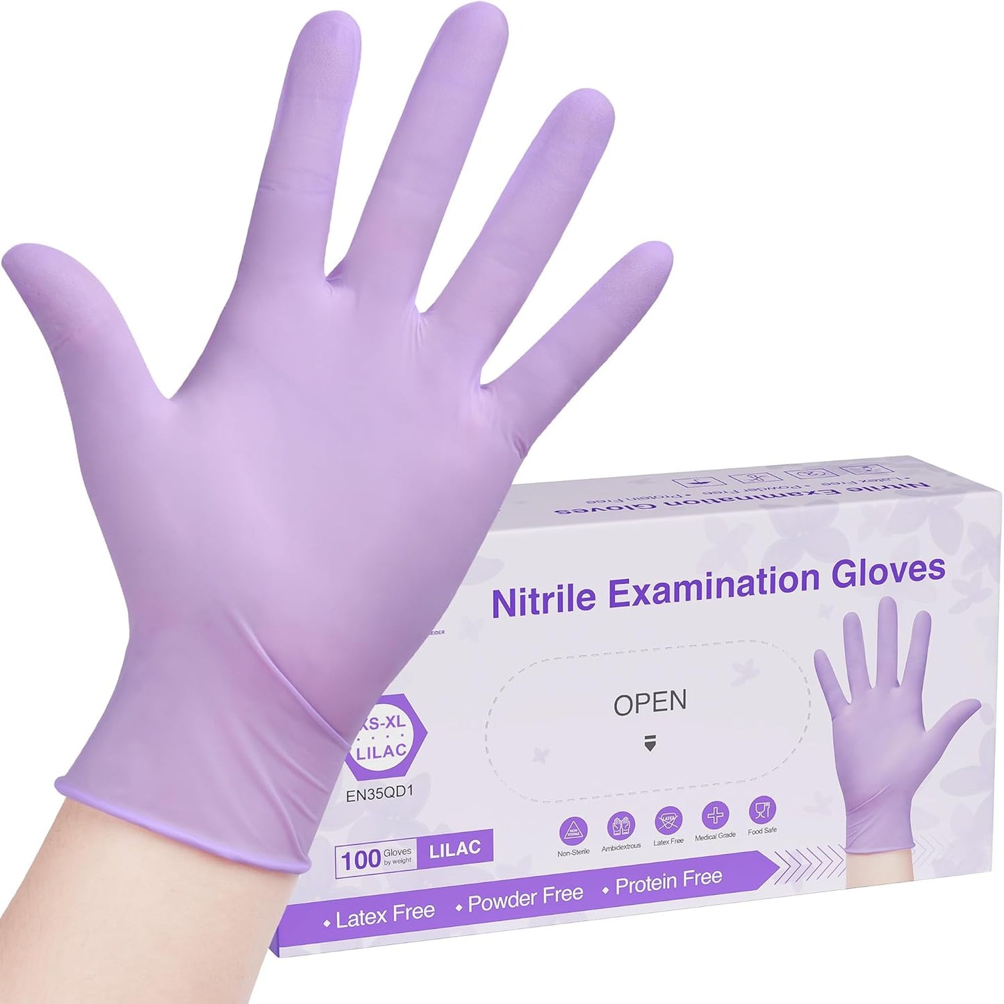 SwiftGrip Lilac Nitrile Exam Gloves - Latex-Free & Powder-Free!