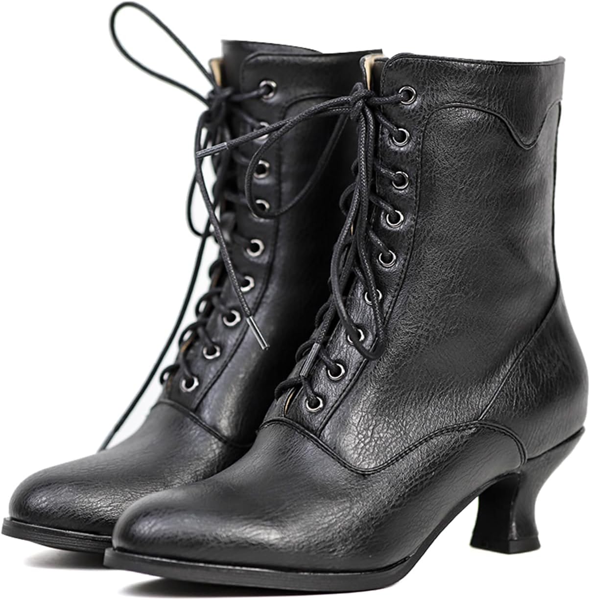 Women's Victorian Ankle Boots - Stylish Chunky Heel Design