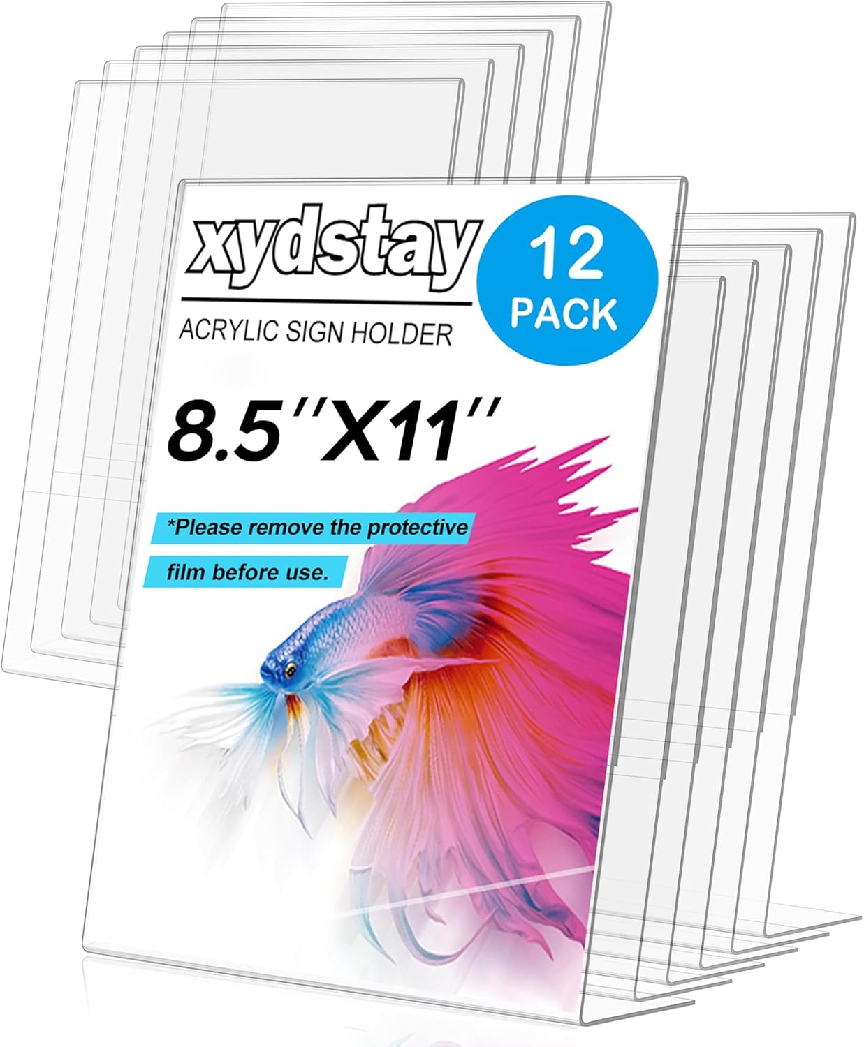 12pack L Shape Clear Plastic Menu Holder for Home and Office Use