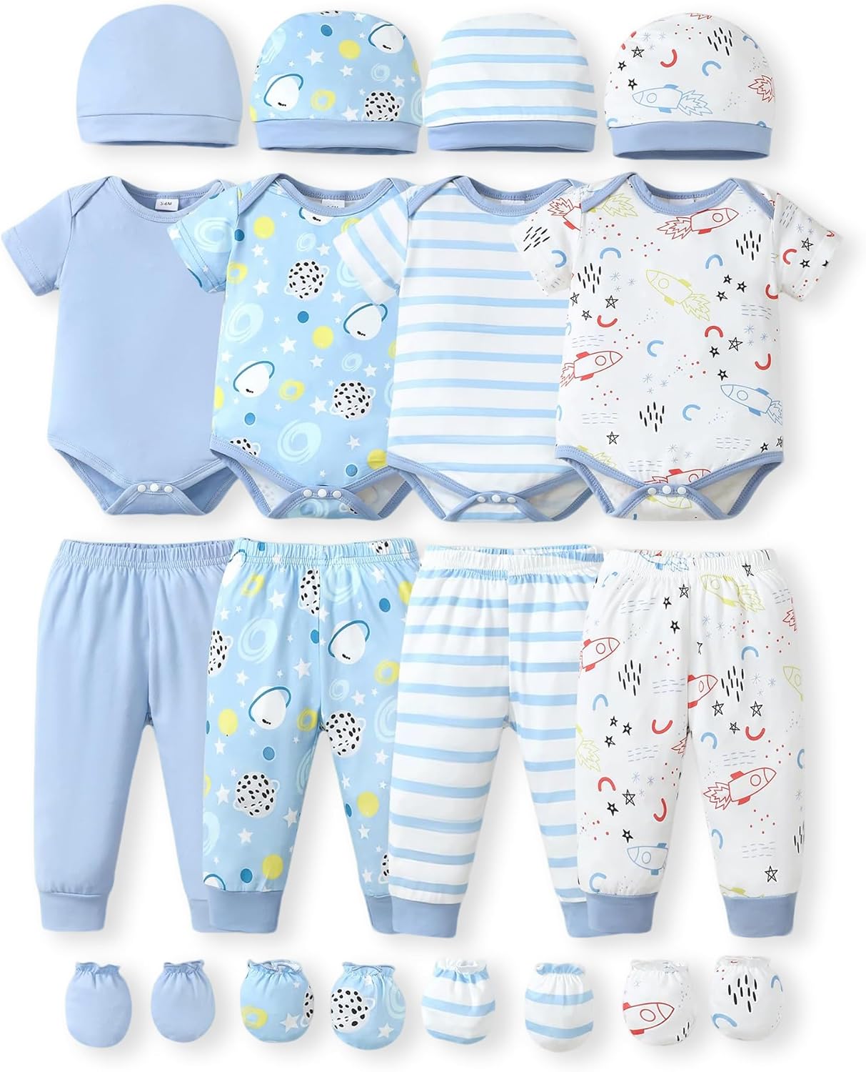 NZRVAWS Newborn Baby Clothes Set for Boys and Girls 0-18 Months