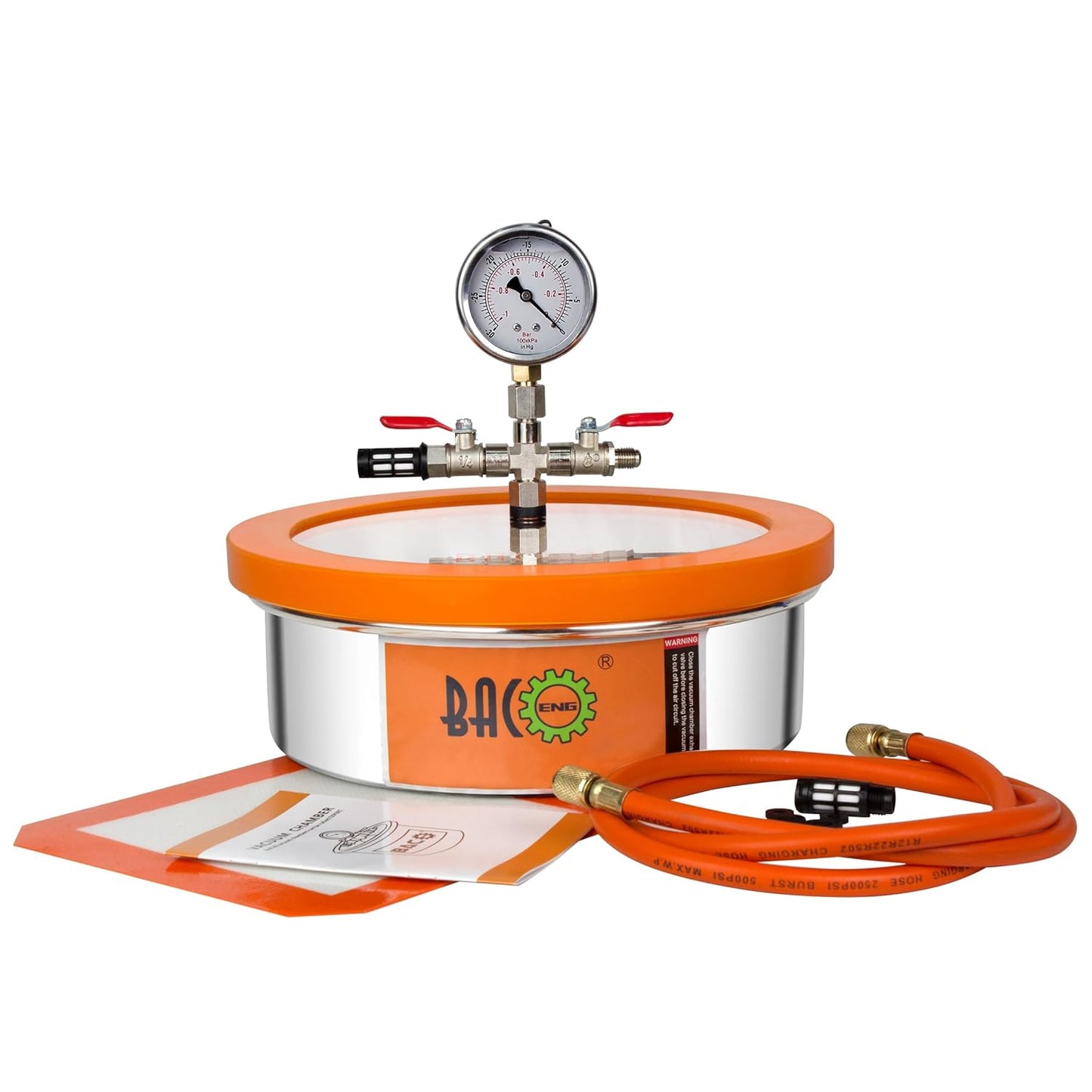 BACOENG 1 Gallon Flat Vacuum Chamber Silicone Kit for Professionals