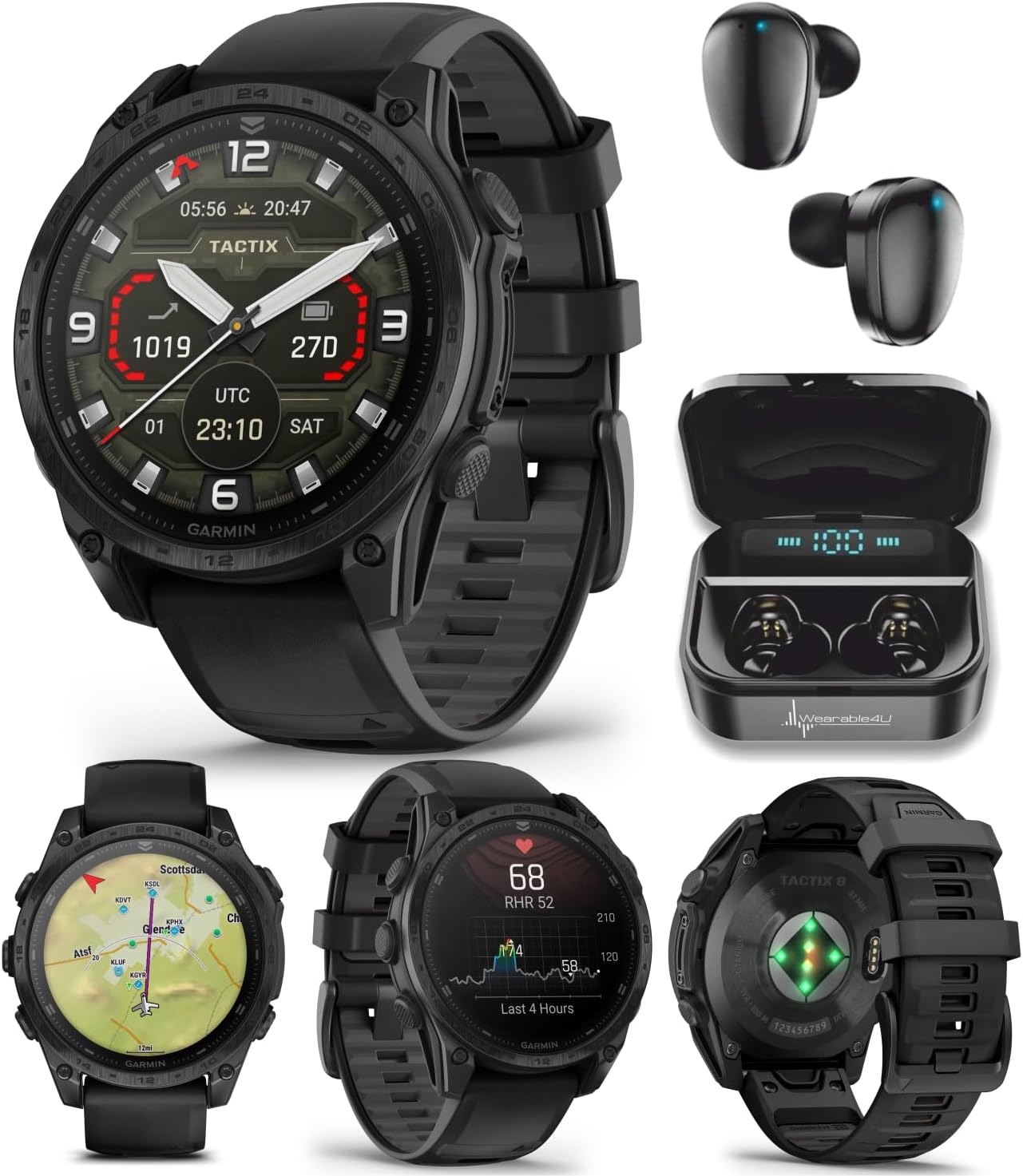 Garmin Tactix 8 Titanium Smartwatch + Tactical Bundle