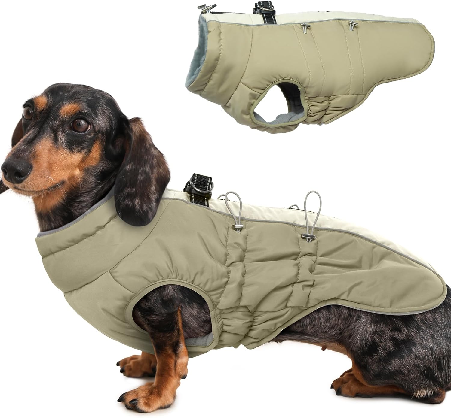 Medium Dog Coat for Winter - Warm Snowsuit with Harness Design