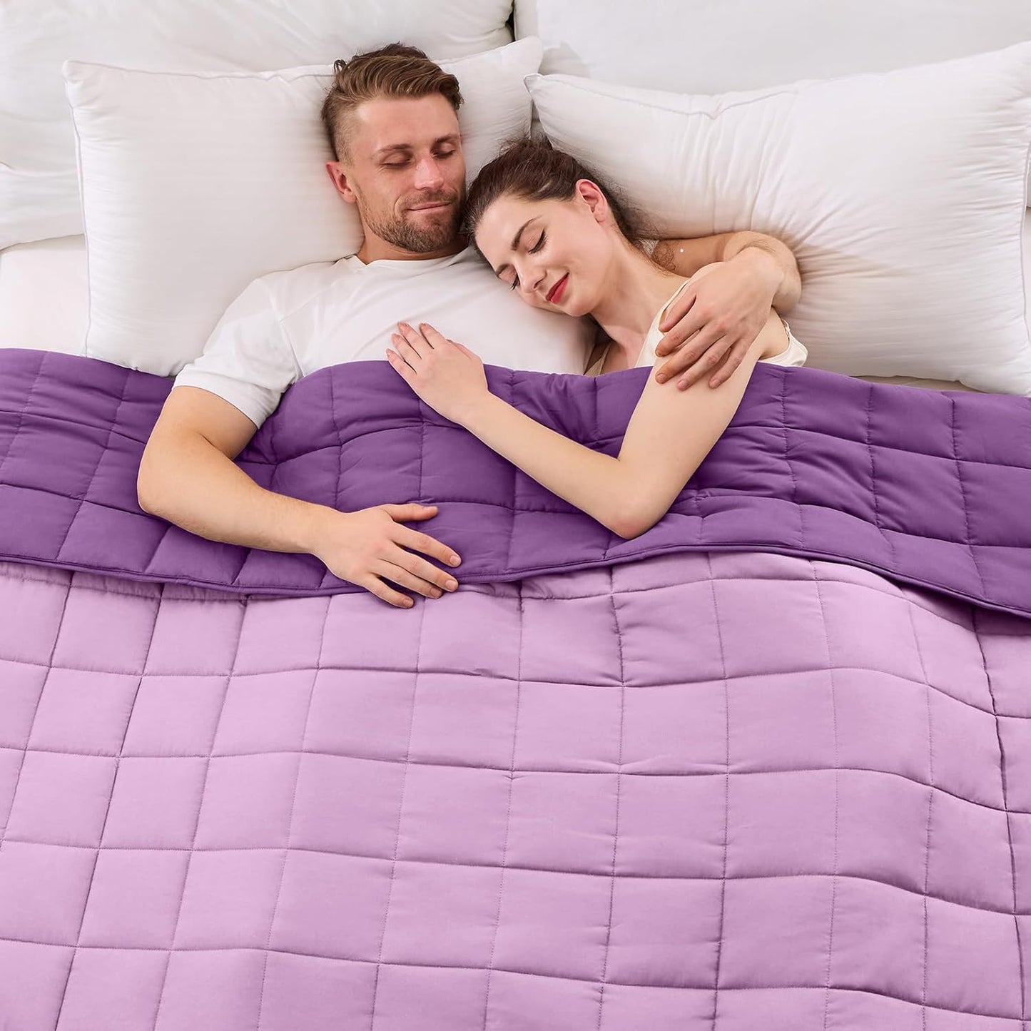 King Size Weighted Blanket for Adults 30 lbs 80 x 87 Purple
