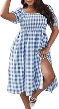 Floerns Women's Plus Size Floral Tie Front Midi Dress - Flattering Fit