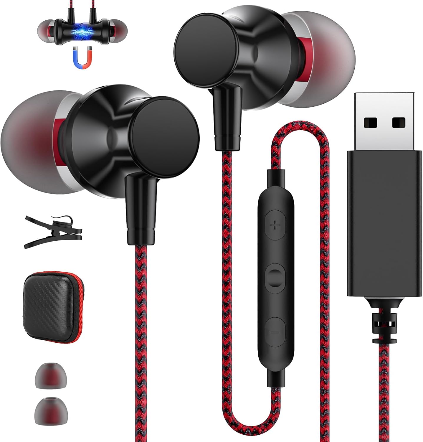 Enhanced Sound Clarity: USB Earbuds with Mic