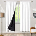 100% Blackout White Curtains 52 x 84 in - 2 Panels, Thermal Insulated
