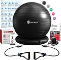 Yoga Ball Chair 65 Cm with Stability Base & Resistance Bands