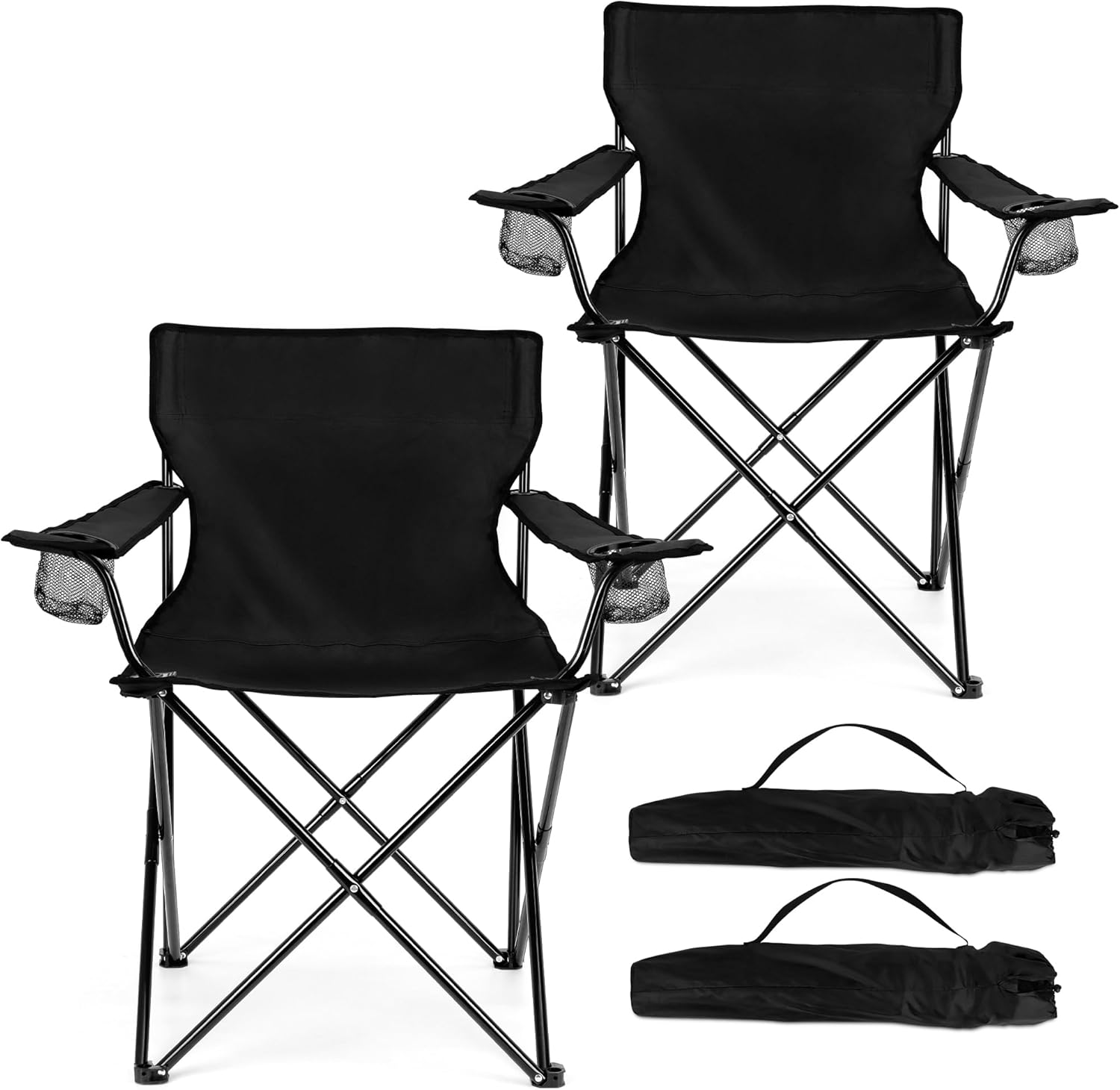 HaSteeL Foldable Camping Chairs Set - Portable & Durable for Outdoor Fun!