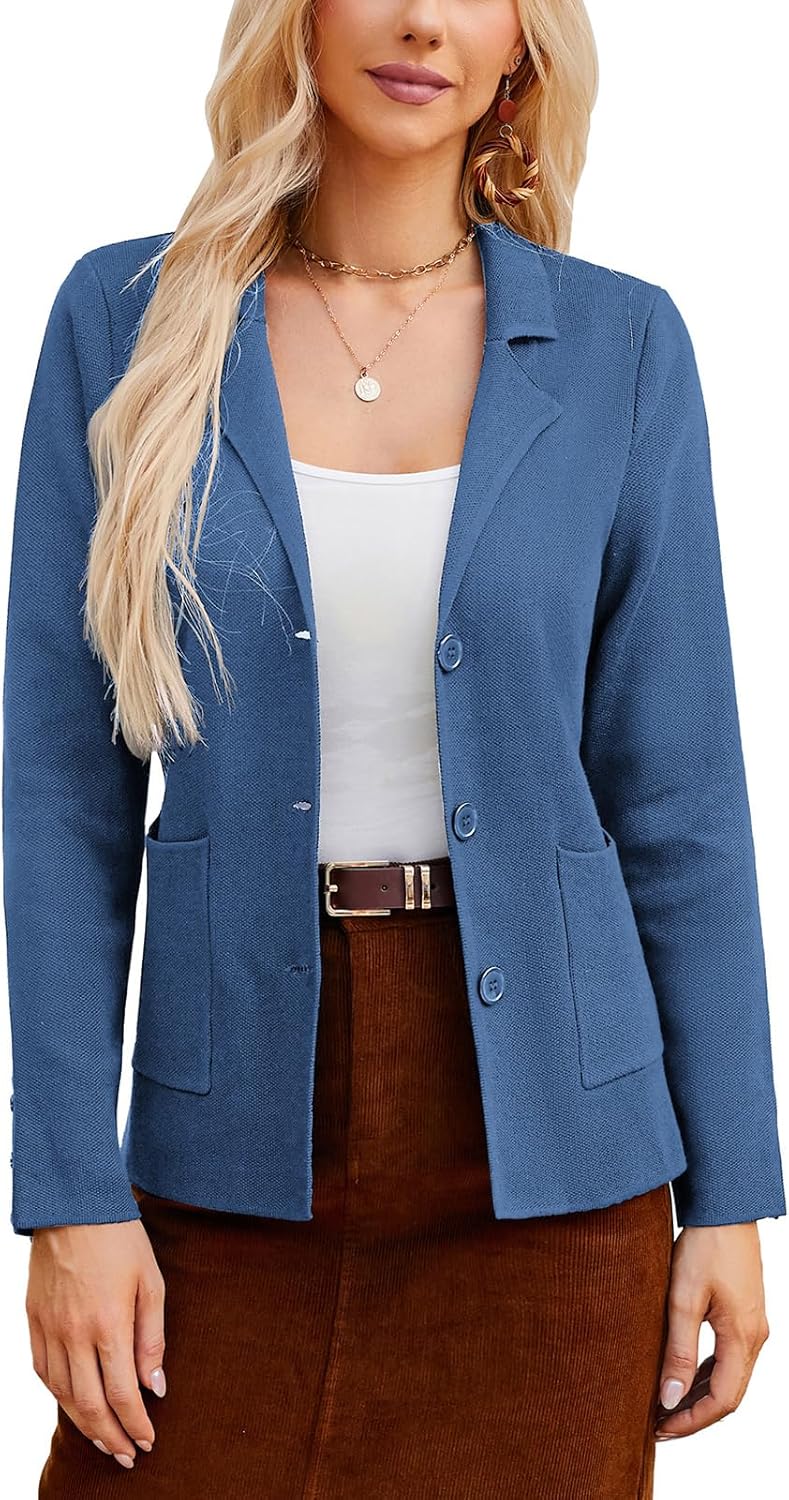Women's Long Sleeve Casual Blazer for Work and Office Style