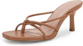 Womens Square Open Toe Stiletto Heels Sandals - Slimming 2.15in Kitten