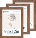 9x12 Frame 3 Pack with HD Glass - Brown Walnut Gallery Frames
