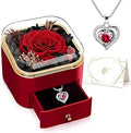 Preserved Rose Gift for Mom and Wife - Lasting Floral Necklace Set