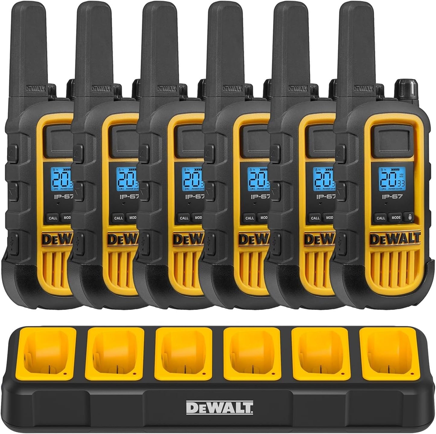 DEWALT FRS Walkie Talkies Long Range 2 Way Radio for Jobsites