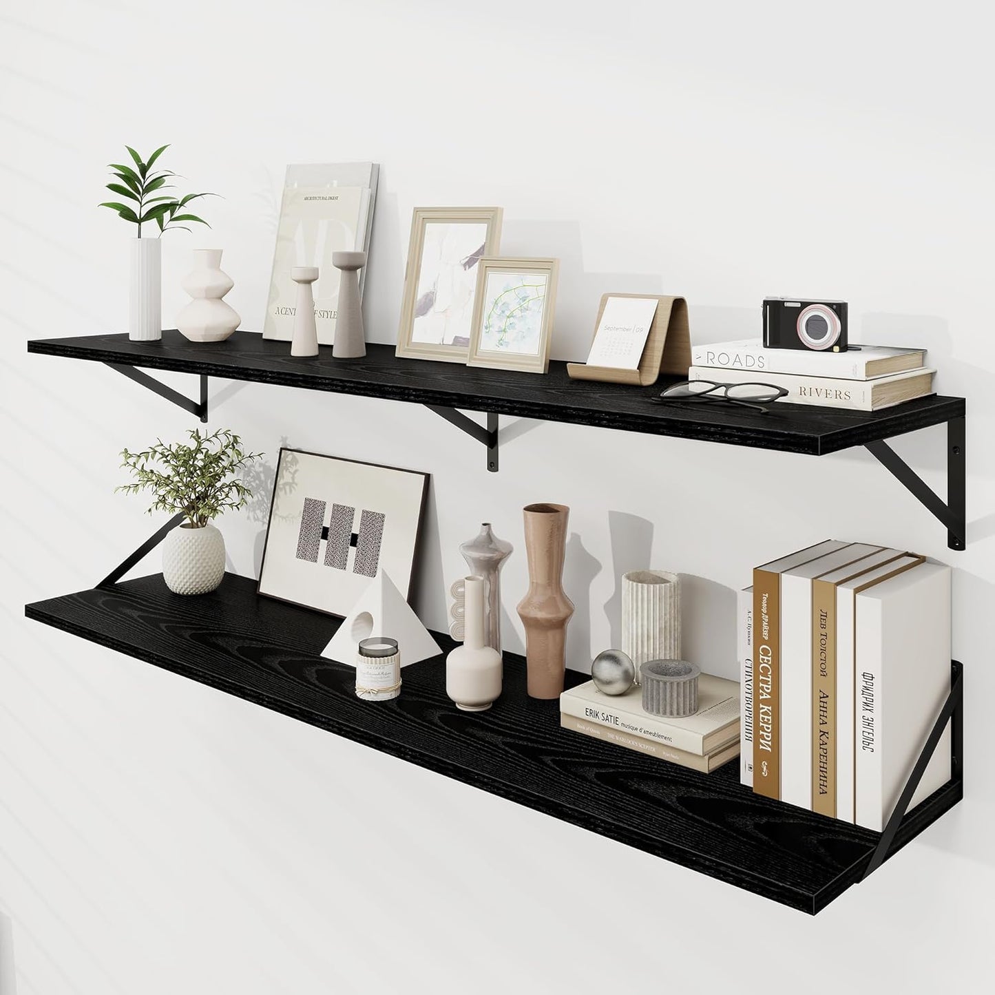 Floating Shelves for Wall, 12 Inch Deep Set of 2 for Home