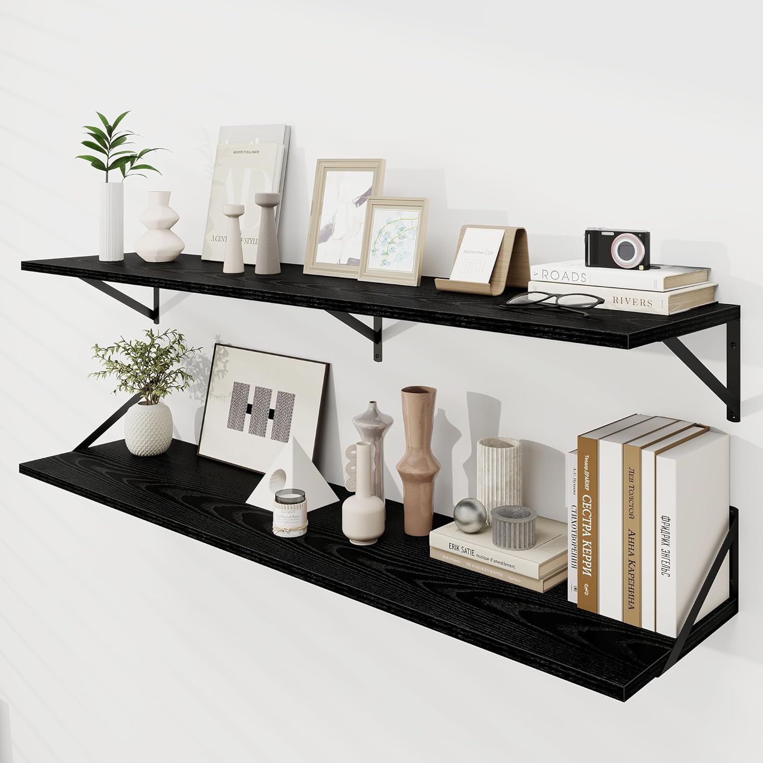 Floating Shelves for Wall, 12 Inch Deep Set of 2 for Home