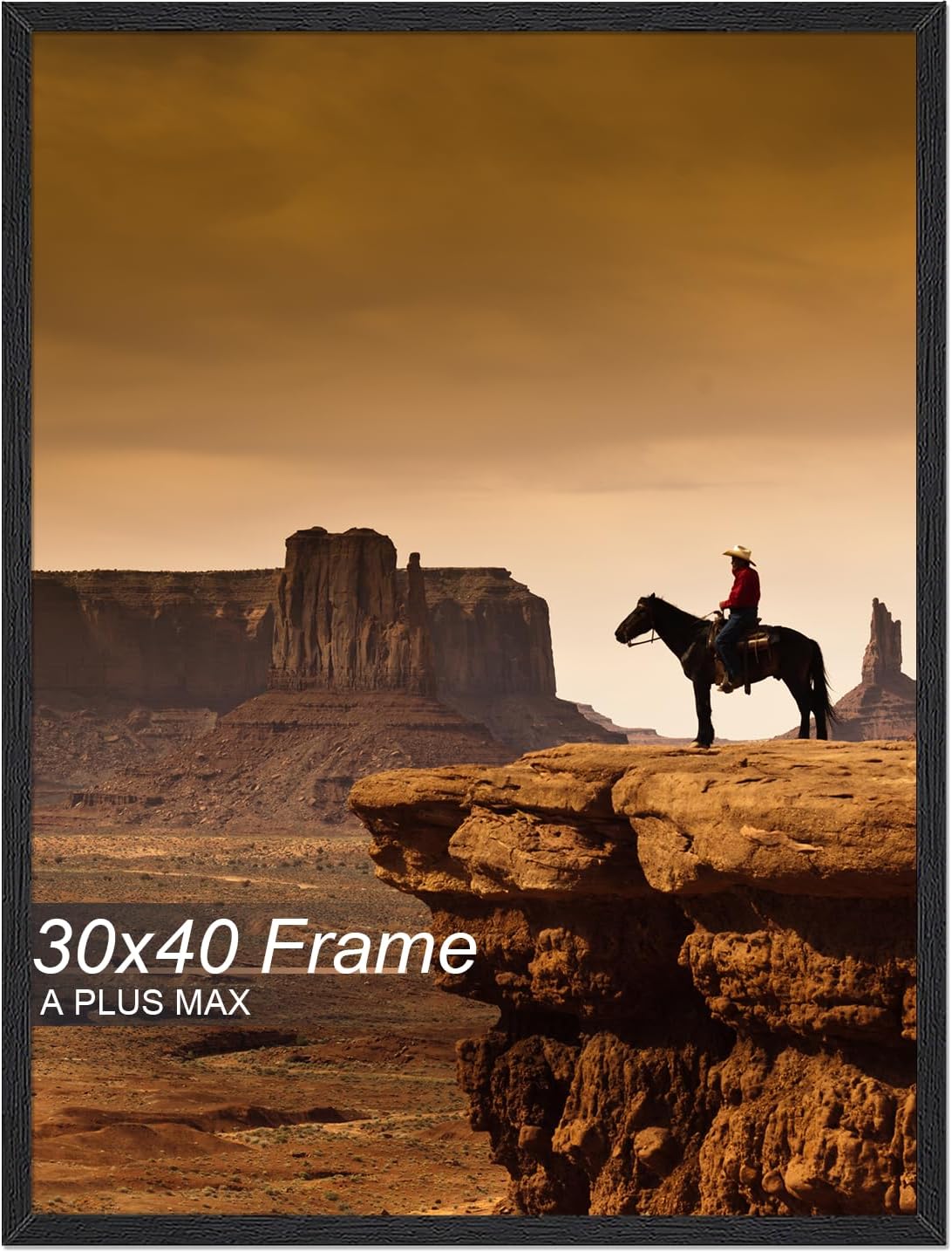 30x40 Picture Frame by A PLUS MAX - Lightweight Black Frame