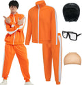 Adult Halloween Tracksuit Costume Set with Wig & Glasses