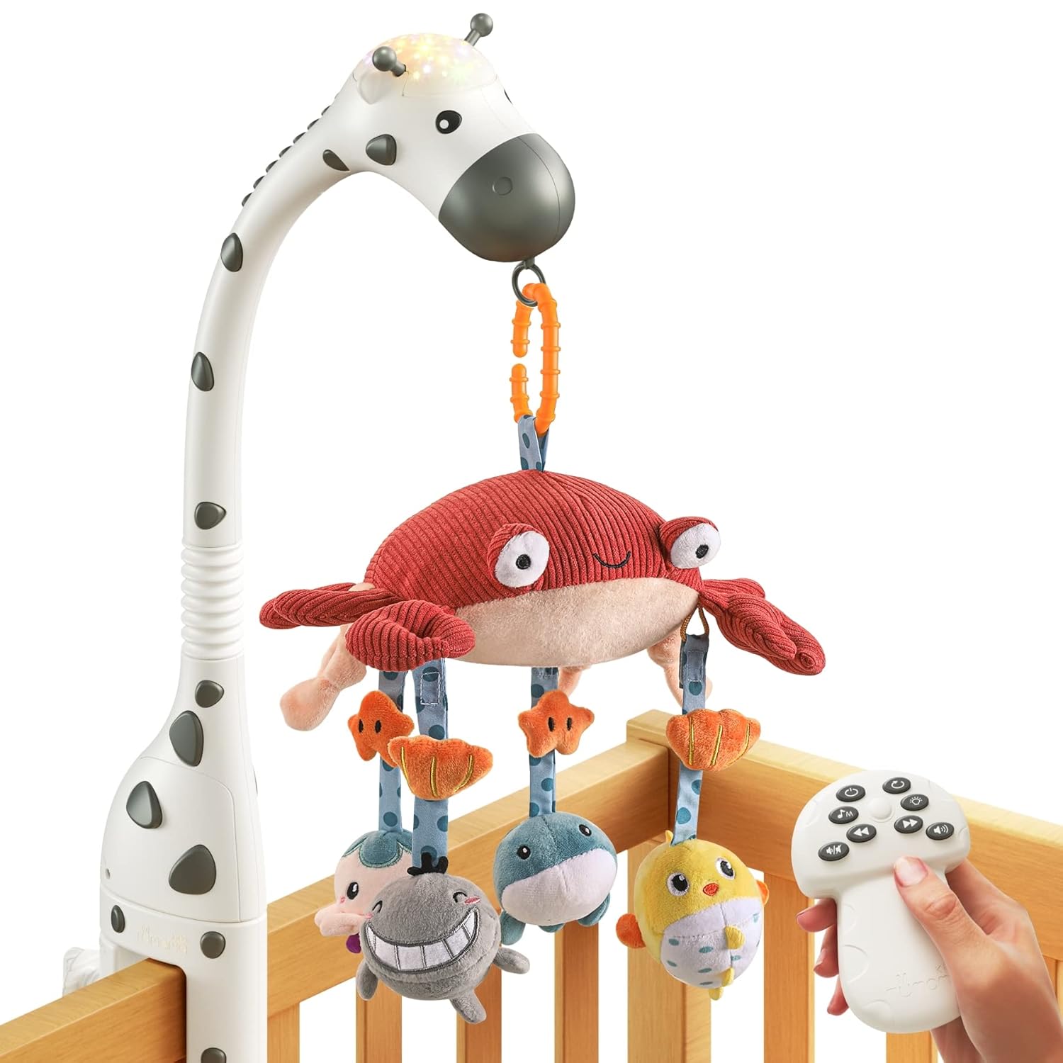 TUMAMA Baby Crib Mobile with Remote Control and Night Light