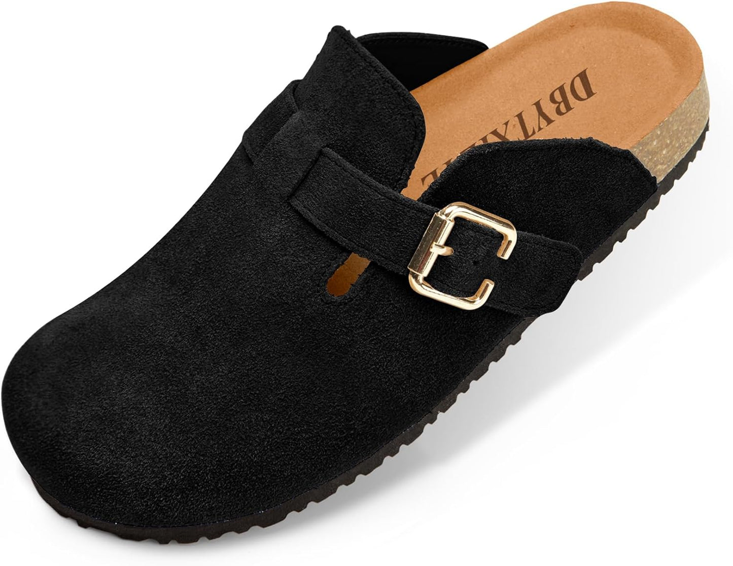 Women's Suede Clogs with Arch Support for All-Day Comfort