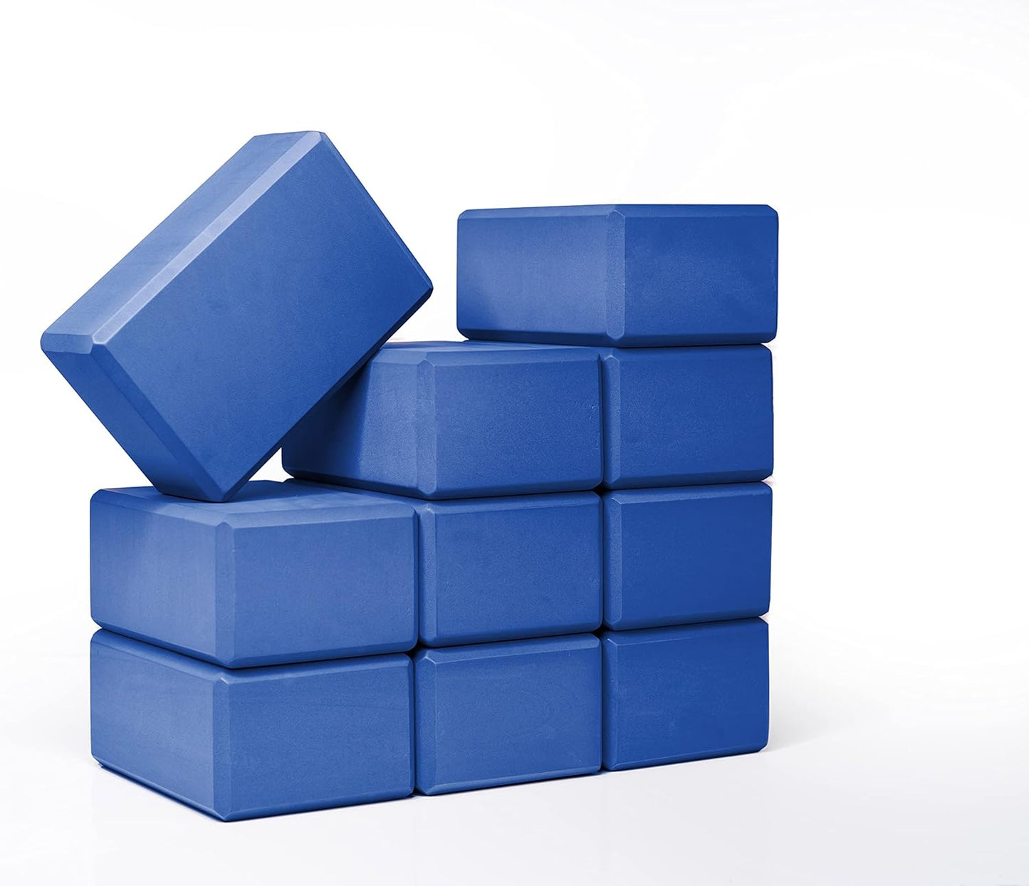 Firm & Supportive 10-Pack Yoga Blocks | Balance Foam for Yoga, Pilates, Stretching